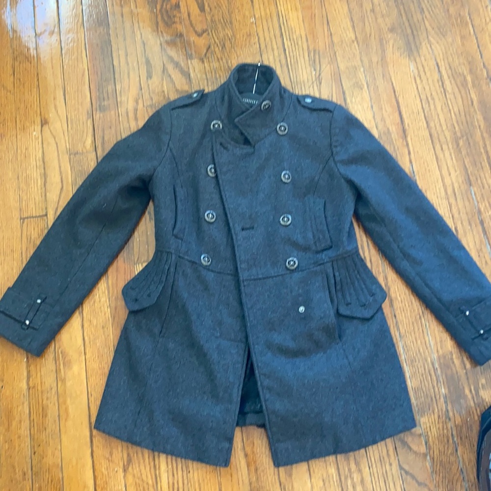 Wool Dark Gray Pea Coat